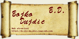 Bojko Dujdić vizit kartica